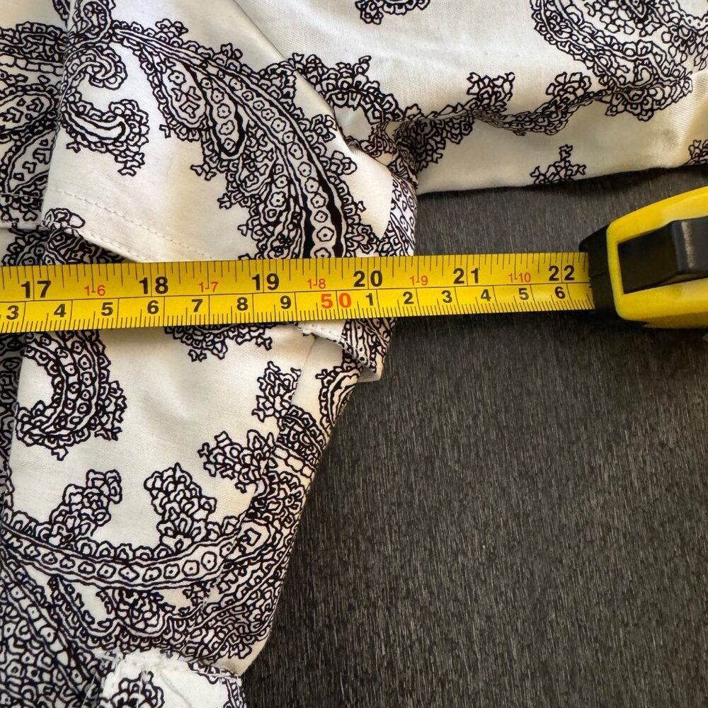 Pendleton Women's Black White Paisley Button Jacket 100% Cotton Pockets, Size 14 - Picture 7 of 7